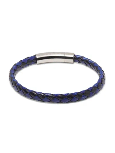 Tateossian Men's Rt Leather Single Wrap Button Bracelet