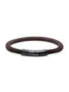 TATEOSSIAN MEN'S RT SUEDE & ION PLATED BLACK STAINLESS STEEL CORD BRACELET