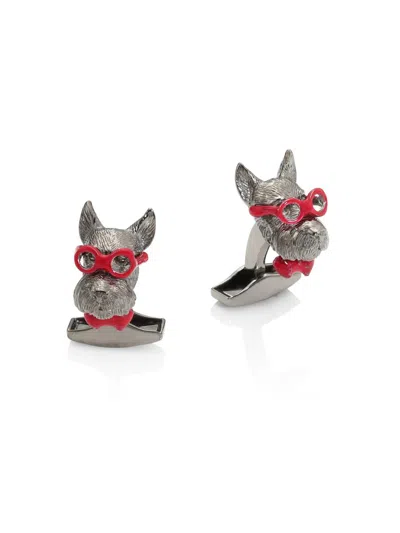 Tateossian Men's Scottish Terrier Cufflinks In Purple