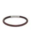Tateossian Men's Single Wrap Stainless Steel & Leather Bracelet