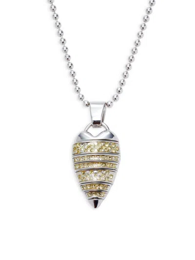 Tateossian Men's Sterling Silver & Crystal Heart Pendant Necklace