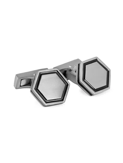 Tateossian Men's  X Lamborghini Hex Titanium & Enamel Cufflinks In Pattern