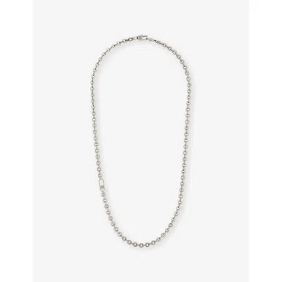 Tateossian Mens  Component Rhodium-plated Sterling Silver Necklace