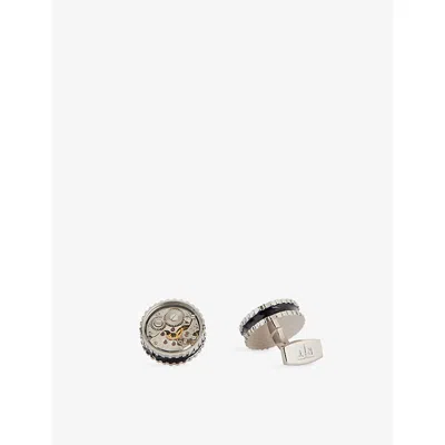 Tateossian Mens  Skeleton Gear Palladium-plated Metal Cufflinks In Metallic