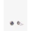 Tateossian Mens Blue Globe Mosaic Rhodium-plated Sterling-silver And Lapis Cufflinks In Metallic