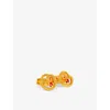 Tateossian Mens Gold Viper Palladium-plated Metal, Enamel And Crystal Cufflinks In Gold