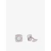 Tateossian Mens White Rounded Square Graffiato Rhodium-plated Sterling-silver, Sapphire And Mother-of-pearl Cuf In Metallic