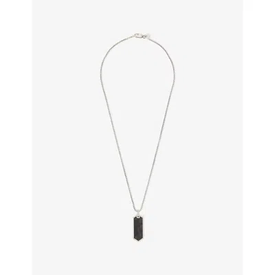 Tateossian Mens Yellow  X Automobili Lamborghini Hex Titanium And Forged Carbon Fibre Stone Necklace