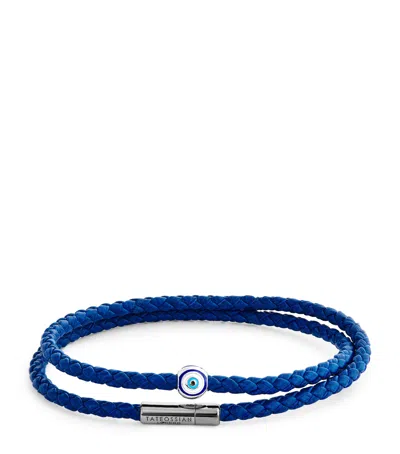 Tateossian Mini Evil Eye Braided Bracelet In Blue