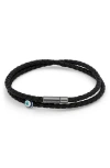 Tateossian Recycled Corn Cable Evil Eye Bracelet In Black