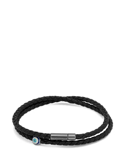 Tateossian Mini Pop Braided Bracelet In Black