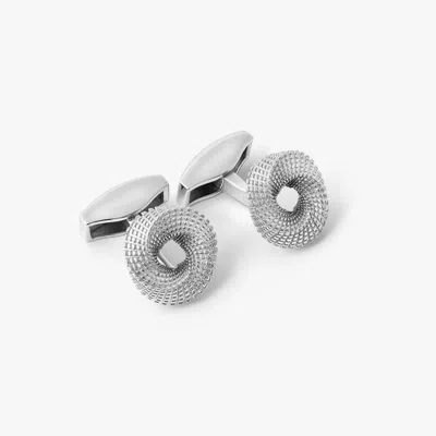 Tateossian Mobius Knot Cufflinks In Sterling Silver In Metallic