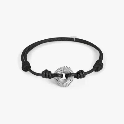 Tateossian Mobius Knot Wax Cord Bracelet In Black