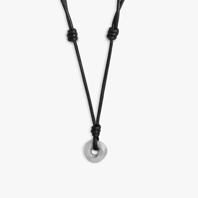 Tateossian Mobius Knot Wax Cord Necklace In Black