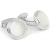 Tateossian Mother-of-pearl Bullseye Cuff Links In White