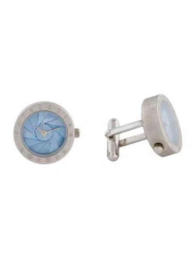 Pre-owned Tateossian Mother Of Pearl Watch Cufflinks In Multicolor