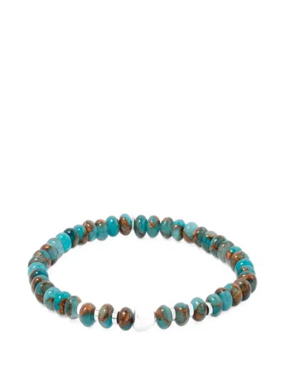 Tateossian Nepal Nugget Beaded Logo-charm Bracelets In Blue