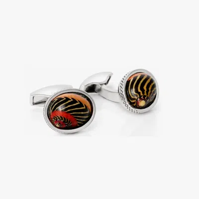 Tateossian Neritina Shell Sterling Silver Cufflinks | Limited Edition In Brown