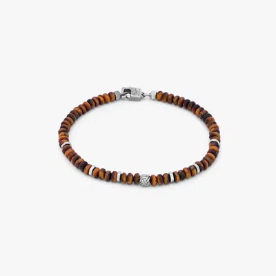 Tateossian Nodo Beaded Bracelet In Brown Tiger Eye - Xs