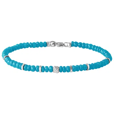 Pre-owned Tateossian Nodo Precious Turquoise Bracelet (small) In Multi