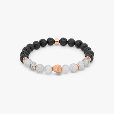 Tateossian Nugget Bracelet In Rose Gold-coloured Silver With Frosted Fire Agate - L In Multi