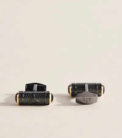 Tateossian Onyx Barrel Cufflinks In Multi