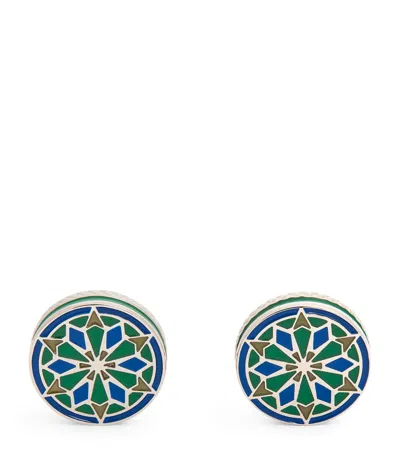 Tateossian Palladium-plated Lhasa Mandala Cufflinks