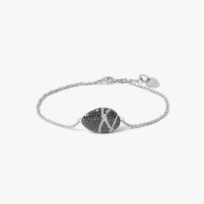 Tateossian Pebble Bracelet In Sterling Silver With Black And White Diamonds
