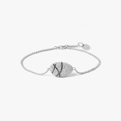 Tateossian Pebble Bracelet In Sterling Silver With White And Black Diamonds