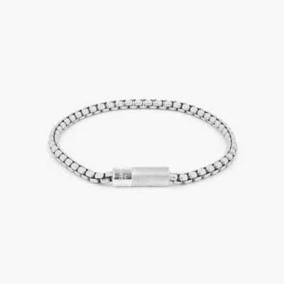 Tateossian Pop Box 4mm Eco Friendly Bracelet In Sterling Silver - L In Metallic