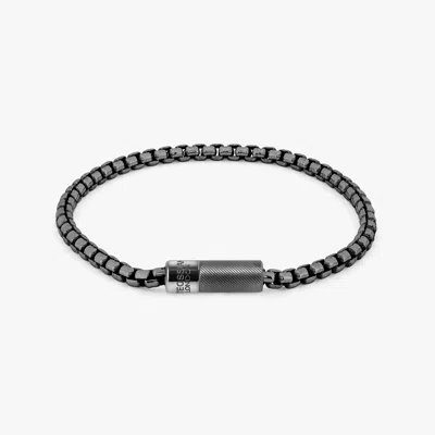 Tateossian Pop Box Bracelet In Black Rhodium Plated Sterling Silver - M