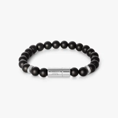 Tateossian Pop Mobius Beaded Bracelet In Black Agate - M