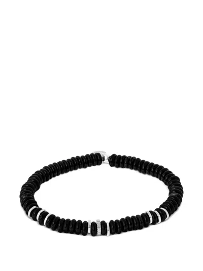 Tateossian Positano Beaded Slip-on Bracelet In Black