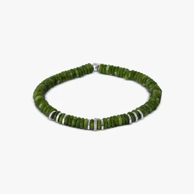 Tateossian Positano Bracelet In Green With Rhodium Plated Silver - M