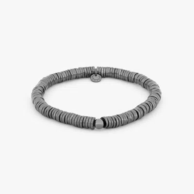 Tateossian Pure Disc Expandable Bracelet In Black Rhodium Plated Silver - M