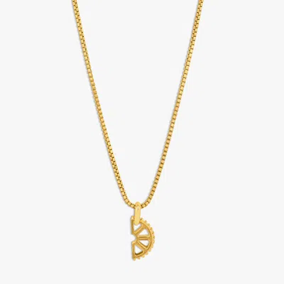 Tateossian Puzzle Gear Box Chain Necklace In Yellow Gold Plated Silver