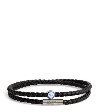 Tateossian Recycled Corn Cable Evil Eye Bracelet In Black