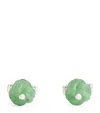 Tateossian Rhodium-plated Aventurine Knot Cufflinks In Silver