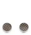 Tateossian Rhodium-plated Brick Cufflinks In Brown