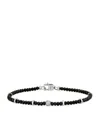 Tateossian Rhodium-plated Silver And Black Spinel Nodo Bracelet In Black