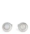 Tateossian Rhodium-plated Silver And Moonstone Graffiato Cufflink In Silver