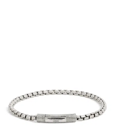 Tateossian Rhodium-plated Silver Giza Click Box Bracelet In Metallic