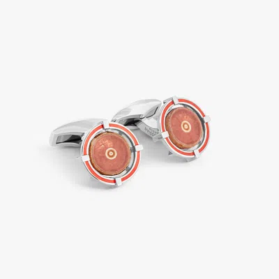 Tateossian Rhodochrosite Stalactite Cufflink In Sterling Silver (limited Edition)