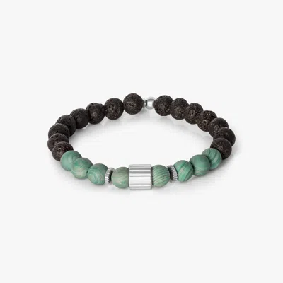 Tateossian Rigato Lava Beaded Bracelet In Green Jasper - L In Multi