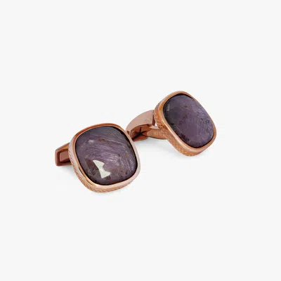 Tateossian Rose Gold Plated Red Faceted Bezel Cufflinks (limited Edition)