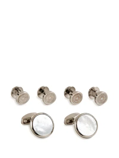 Tateossian Rotondo Guilloche Cufflinks In Silver