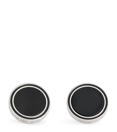 Tateossian Round Onyx Cufflinks In Black