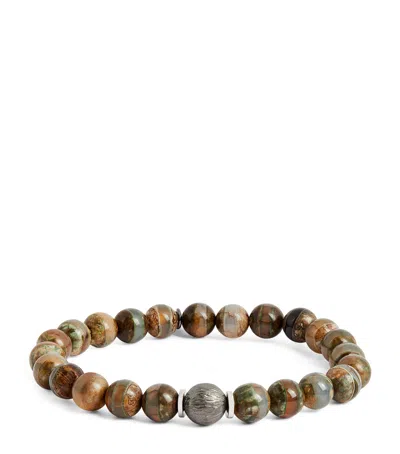 Tateossian Ruthenium-plated Lhasa Graffiato Bracelet In Green