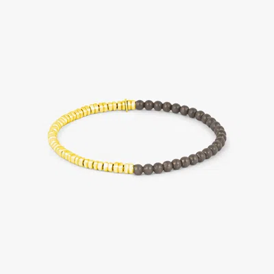 Tateossian Santorini Bracelet In Yellow Gold & Grey Titanium In Multi