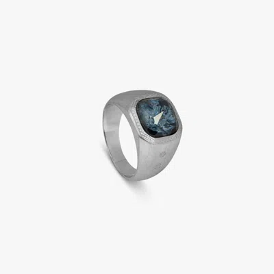 Tateossian Semi-precious Silver Signet Ring - Black Onyx In Metallic